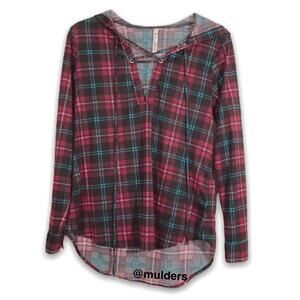 RnR | blue & red plaid pullover shirt